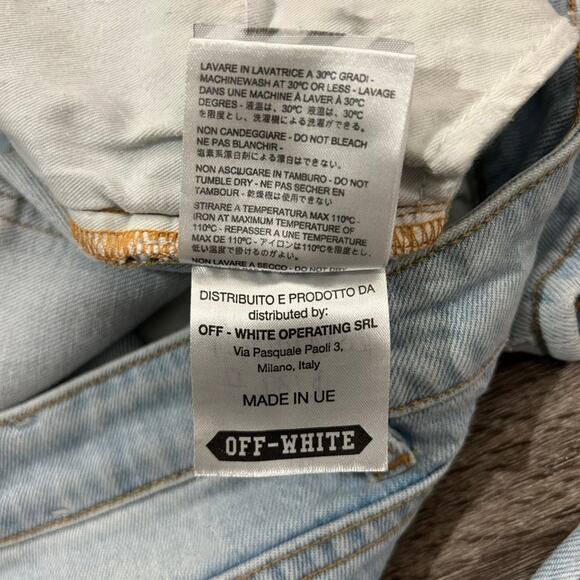 EUC Off-White Diagonal Stripe Patchwork Slim Jeans Size 26 Virgil Abloh Rare Y2K - Picture 10 of 16